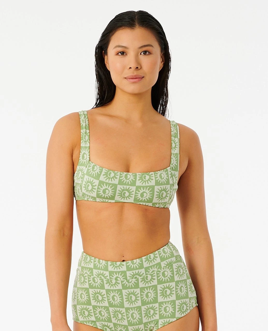 Summer Check Jacquard Crop Bikini Top 1 Summer Check Jacquard Crop Bikini Top