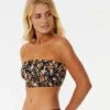 La Isla Smocked Bandeau Bikini Top