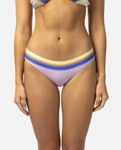 Sunrise Stripe Cheeky Coverage Hipster Bikini Bottom