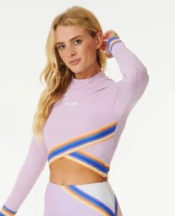 Sunrise Striped Long Sleeve Crop Top -BeachFit Store 0bnwsw 0108 3