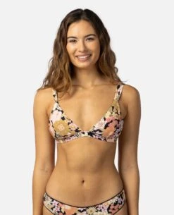 Mystic Floral Fixed Triangle Bikini Top