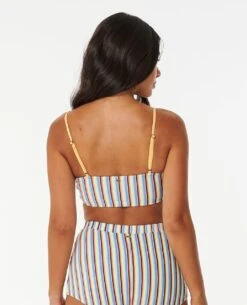 Tropics Stripe Longline Crop Bikini Top -BeachFit Store 0cbwsw 3282 3