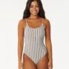 Tropics Stripe Cheeky Coverage One Piece Swimsuit