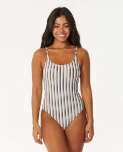 Tropics Stripe Cheeky Coverage One Piece Swimsuit
