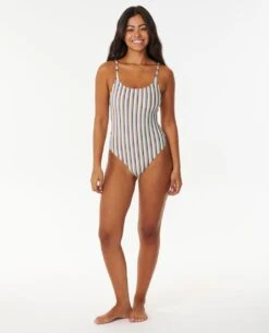 Tropics Stripe Cheeky Coverage One Piece Swimsuit 7 Tropics Stripe Cheeky Coverage One Piece Swimsuit -BeachFit Store 0dlwsw 3282 4